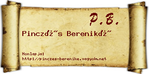 Pinczés Bereniké névjegykártya